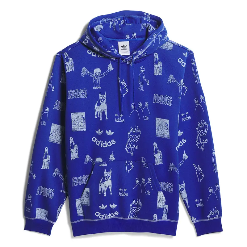 adidas Dill Hooded Pullover Sweatshirt with Print Design