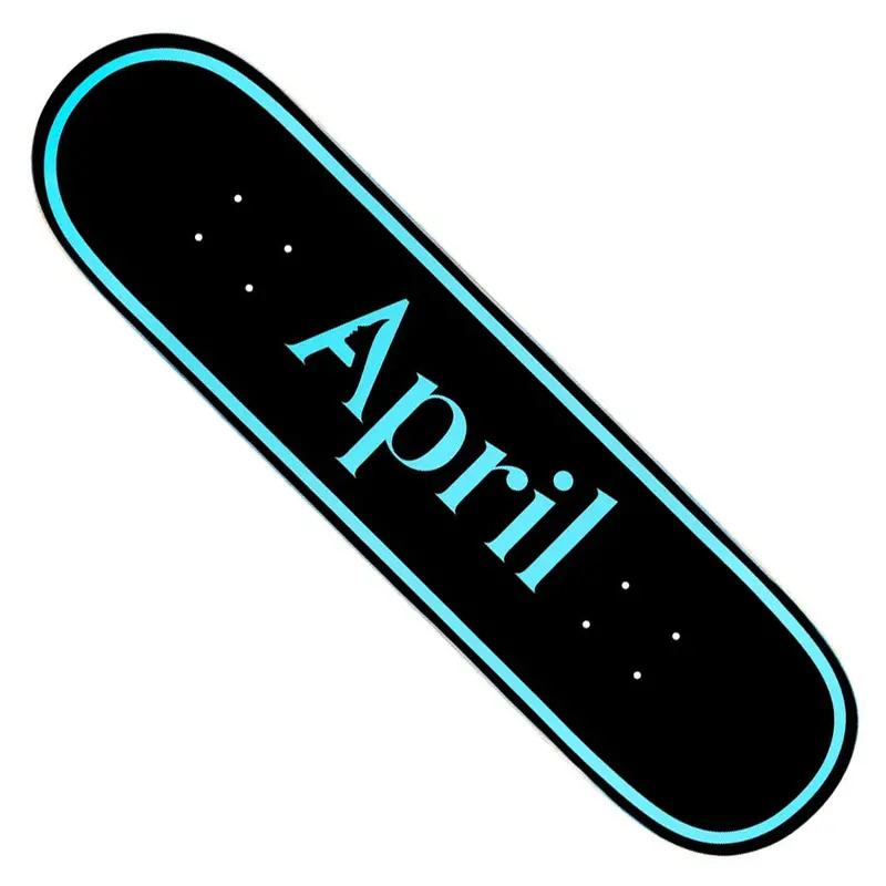 April Skateboards Black & Blue OG Logo Skate Deck
