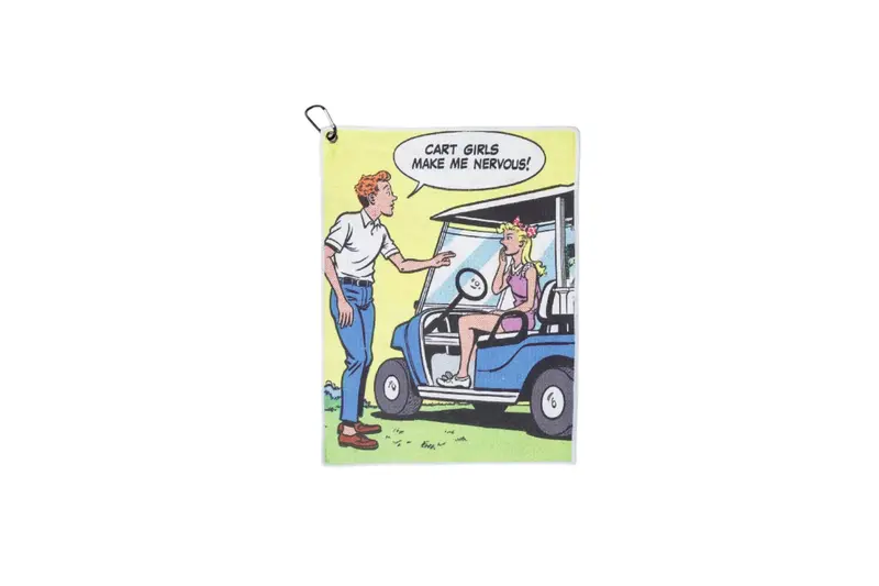 ‘Cart Girls Make Me Nervous’ Retro Comic-Style Golf Towel