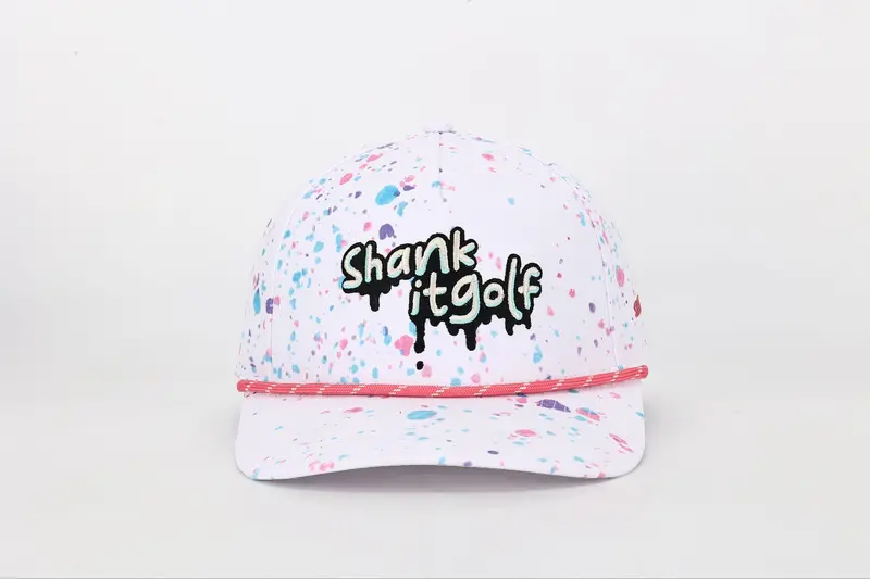 Dripping White Paint Effect Golf Hat – Artistic Streetwear-Inspired Cap