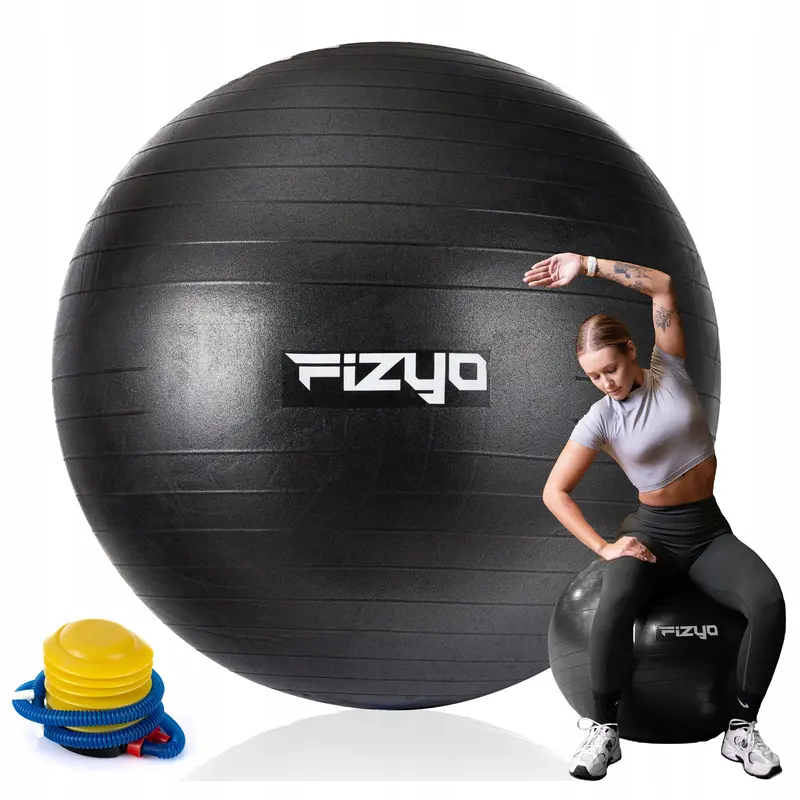 FIZYO 65 cm Exercise Ball with Pump – Premium Stability Ball for Pilates, Yoga & Physical Therapy