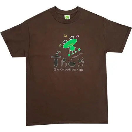 Frog Skateboards My Brain Is Fried Humor Tee