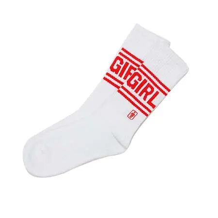 Girl Jock Crew Socks – Sporty Ribbed-Knit Socks with Bold Logo Detail