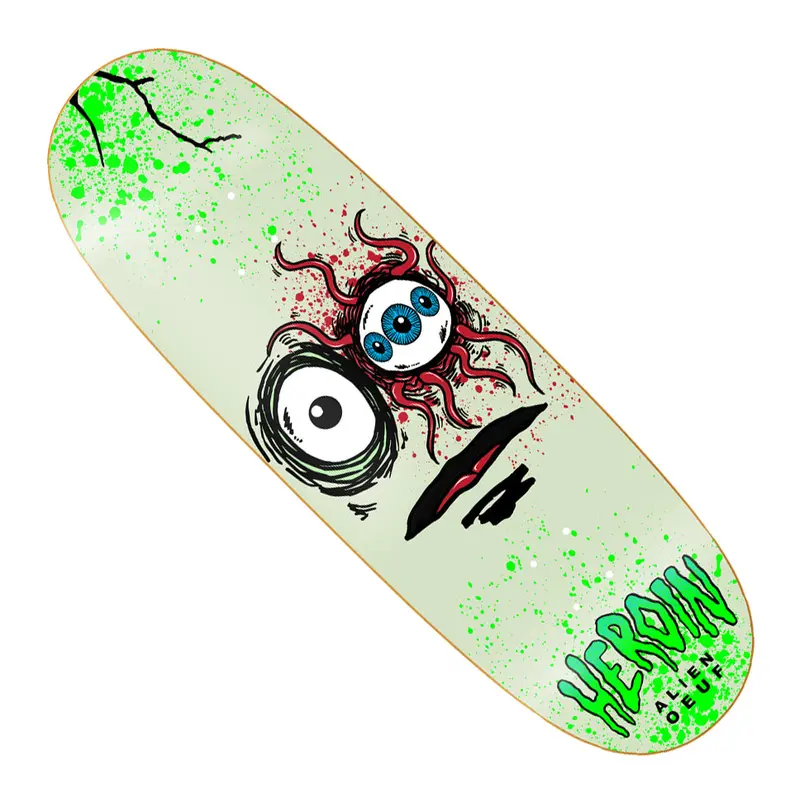 Heroin Space Egg 3 Shaped Skate Deck – Surreal Themed Board