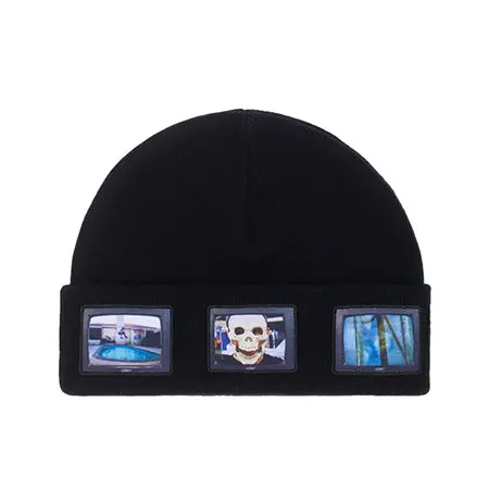Hockey Screens II Rib-Knit Beanie