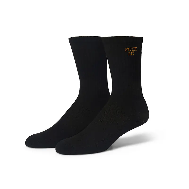 HUF Black Embroidered ‘Fuck It’ Socks