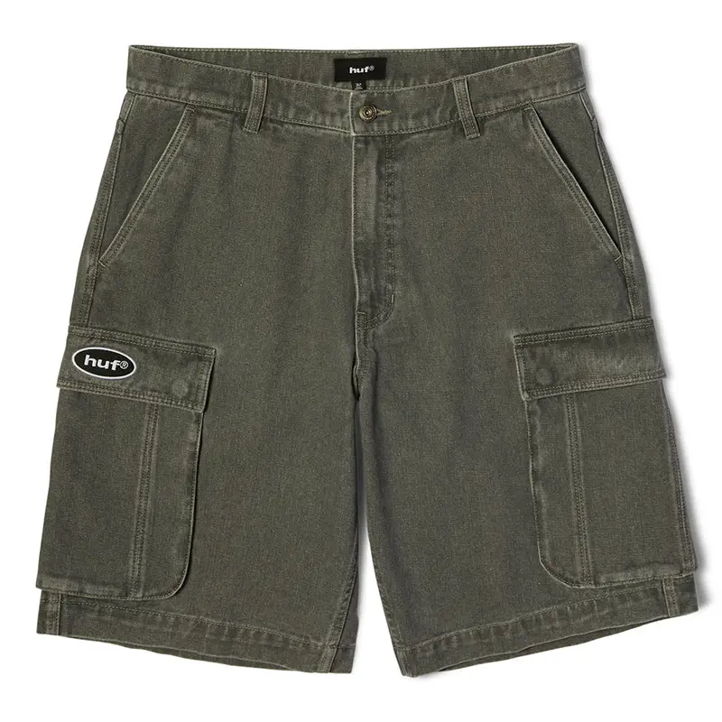 HUF Oval Denim Cargo Shorts in Frost Grey