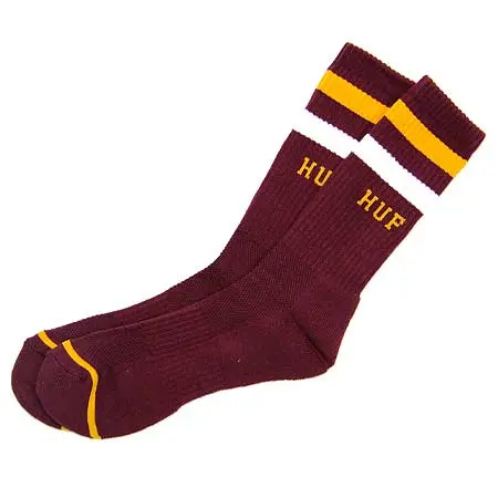 HUF Stripe Performance Crew Socks – Athletic Fit, Moisture-Wicking Design