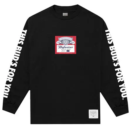HUF x Budweiser Label Graphic Long Sleeve Tee