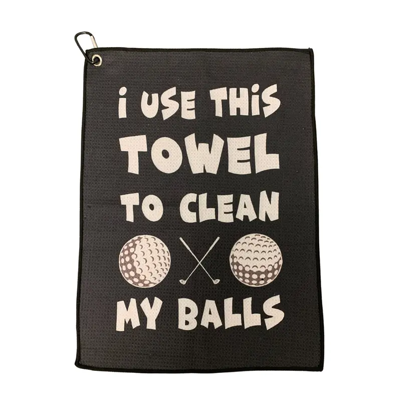 Humorous ‘Clean My Balls’ Golf Towel – Novelty Gift for Golf Enthusiasts