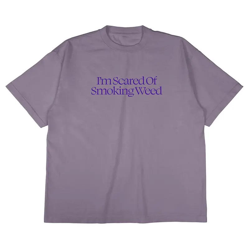 Jacuzzi Unlimited Scared of Smoking Weed Grape Print T-Shirt