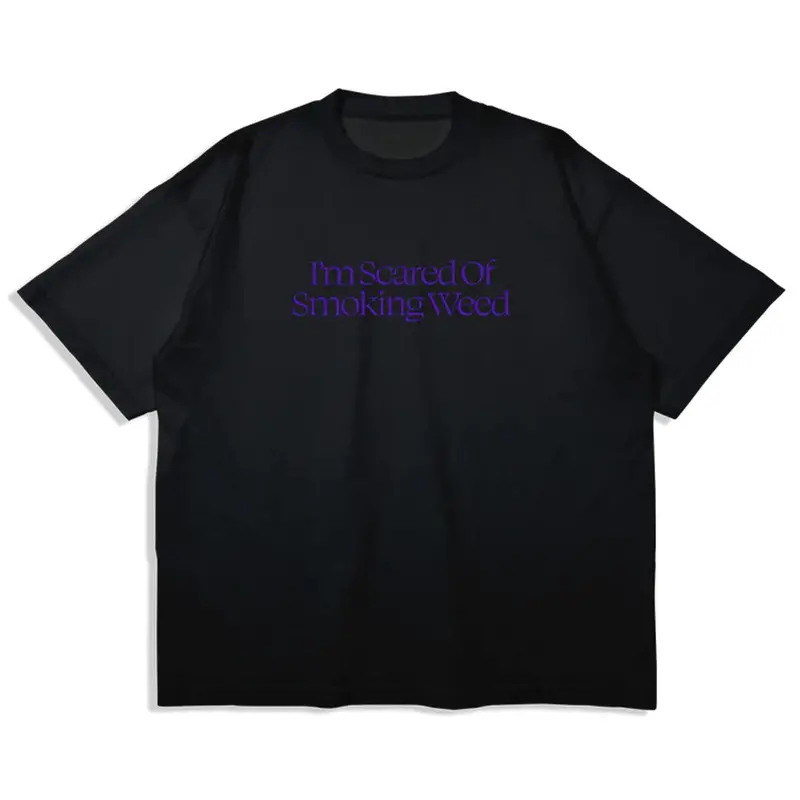 Jacuzzi Unlimited ‘Scared of Smoking Weed’ Purple-Black T-Shirt