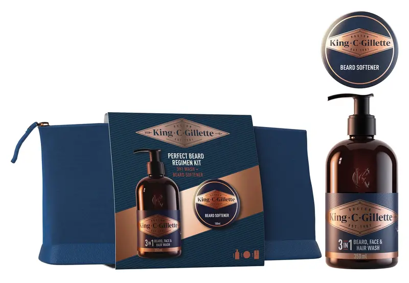 King C. Gillette Perfect Beard Regimen Kit – Premium Beard Growth & Care System