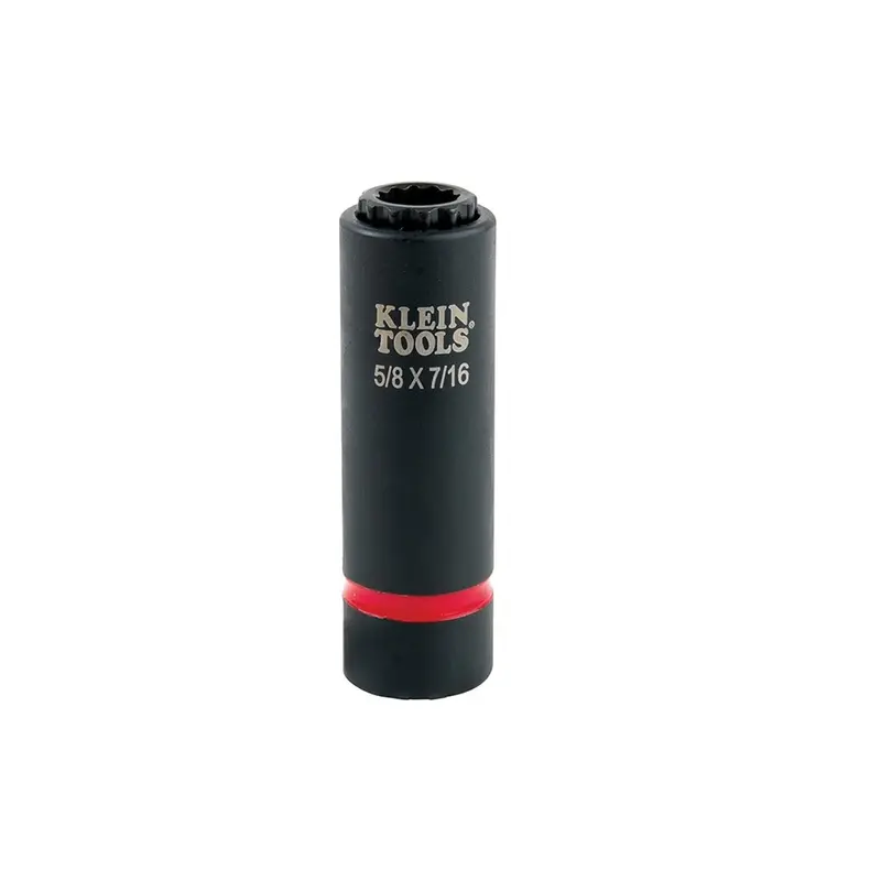Klein 2-in-1 12-Point Impact Socket – 5/8 in. x 7/16 in., 1/2 in. Drive