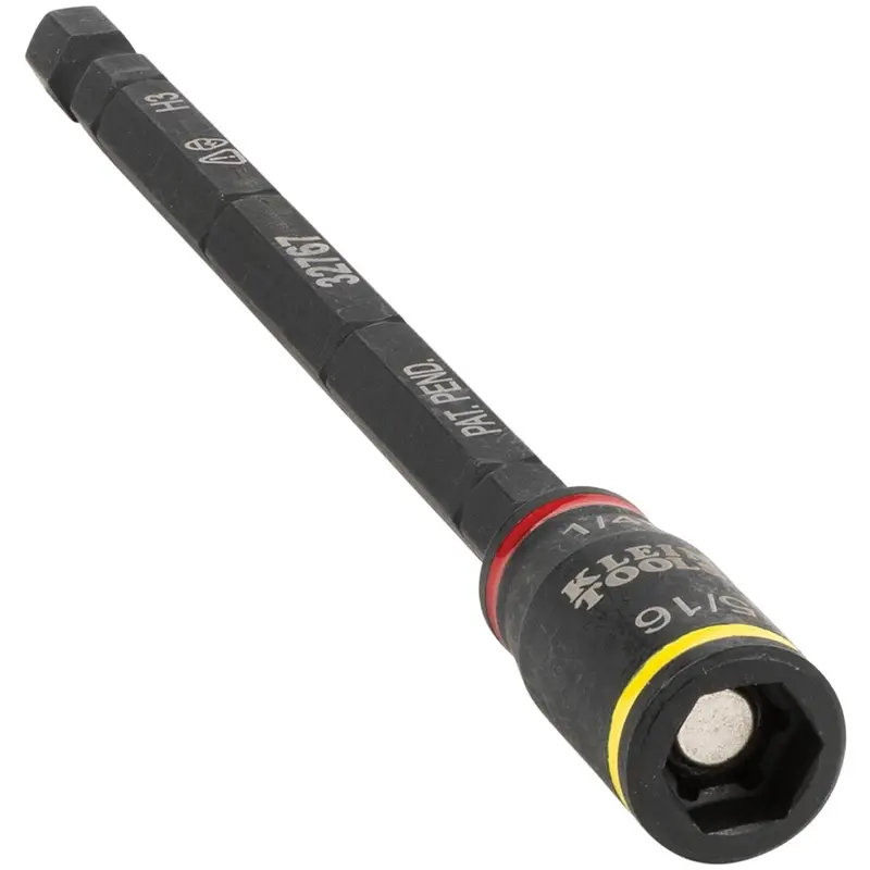 Klein 32767 Extended 3-in-1 Flip Socket – 1/4″ & 5/16″ Hex, 5″ Length