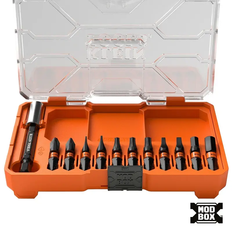 Klein 33801S 12-Piece Slim ProFlex Impact Bit Set with Magnetic Holder and Compact Case