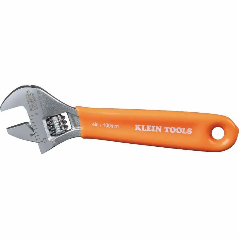 Klein 4-Inch Extra-Capacity Adjustable Wrench – Compact High-Grip Adjustment Tool