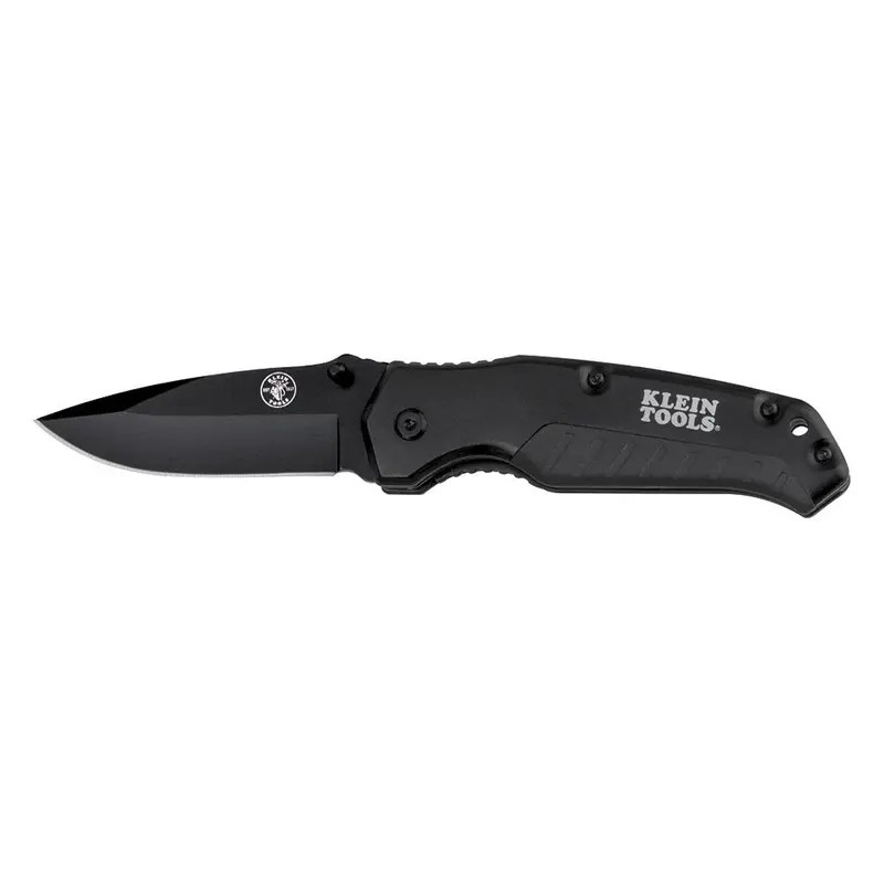 Klein 44220 Compact Pocket Knife with Drop-Point Blade – Black