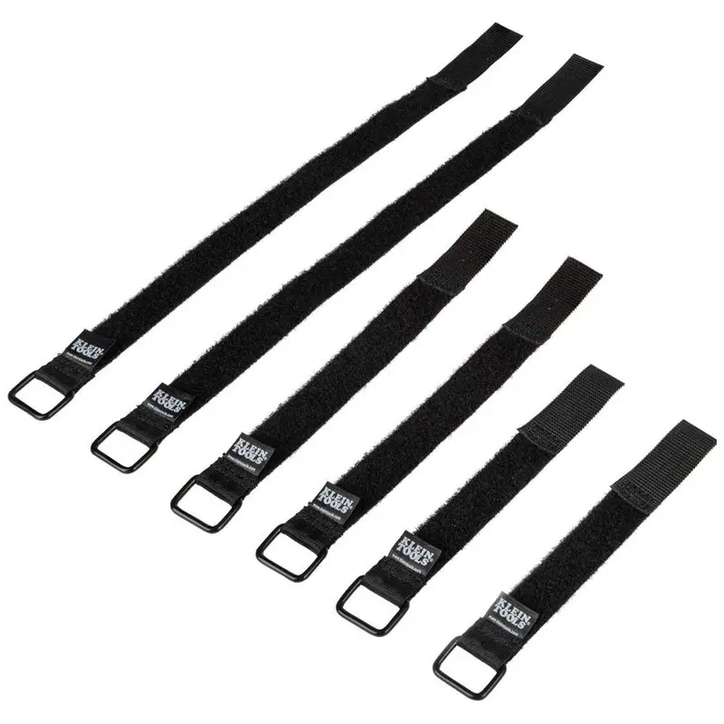 Klein 450-600 Reusable Hook-and-Loop Cable Straps – 6-Pack for Organized Routing