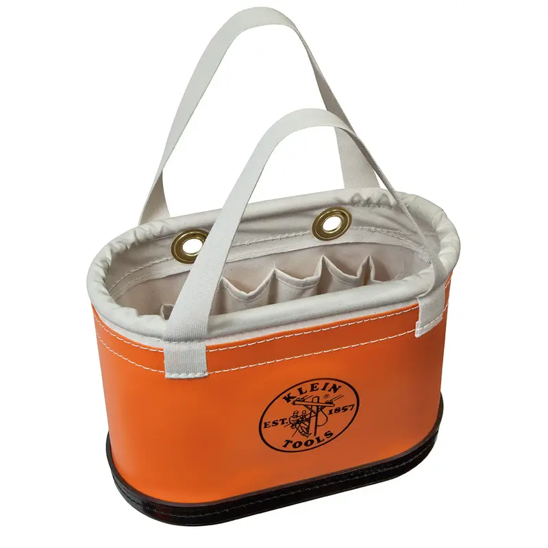 Klein 5144BHHB Rigid Oval Bucket for Aerial Baskets – Orange/White Hard Body