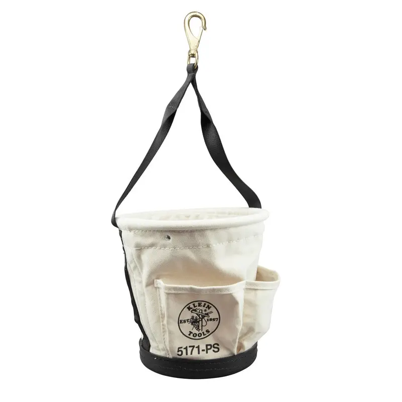 Klein 5171PS Heavy-Duty Tapered Wall-Mount Tool Bucket with 4 Compartments