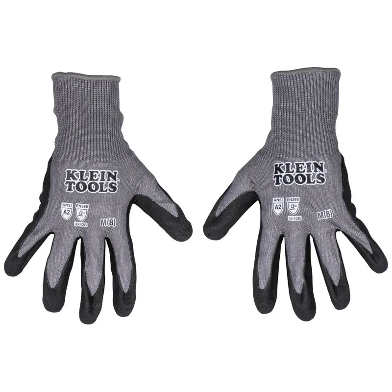 Klein 60583 Touchscreen Knit-Dipped Gloves – Cut Level A2, Small (2-Pair)