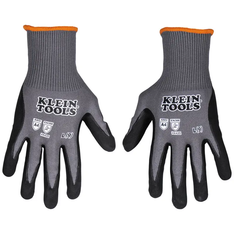 Klein 60590 Touchscreen Knit-Dipped Gloves – Cut Level A4, X-Large (2-Pair)