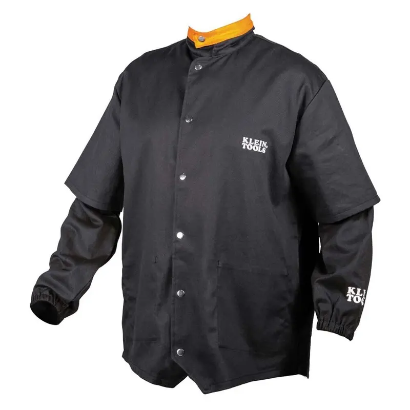 Klein 60789 XL Flame-Resistant Welding Jacket with Detachable Sleeves