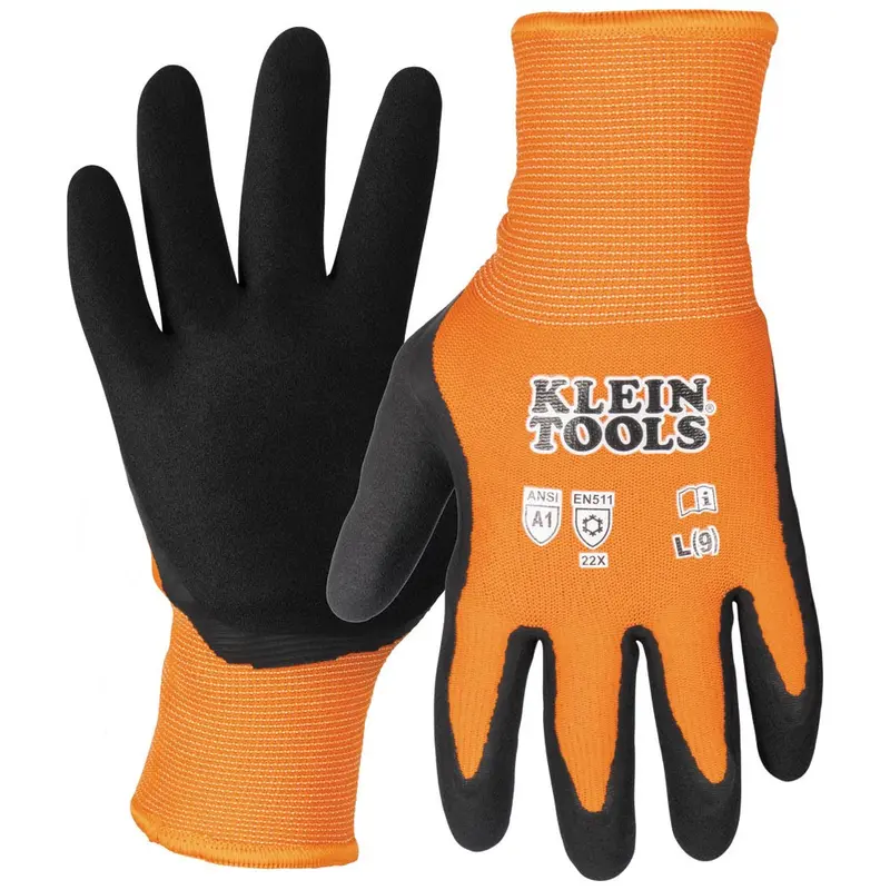 Klein 60836 Winter-Ready Knit Dipped Gloves – Touchscreen-Compatible, Cut Level A1, Large