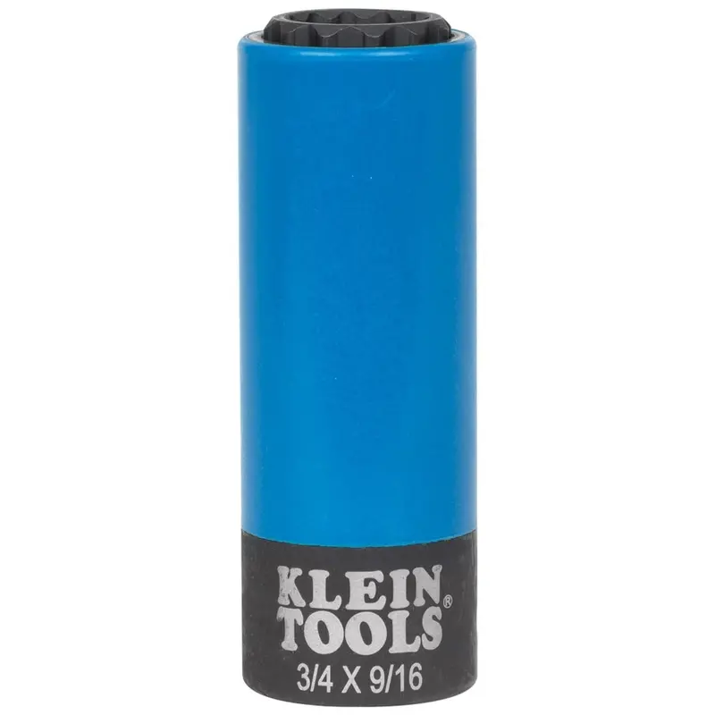 Klein 66030 Coated Dual-Sized 12-Point Impact Socket — 3/4″ and 9/16″