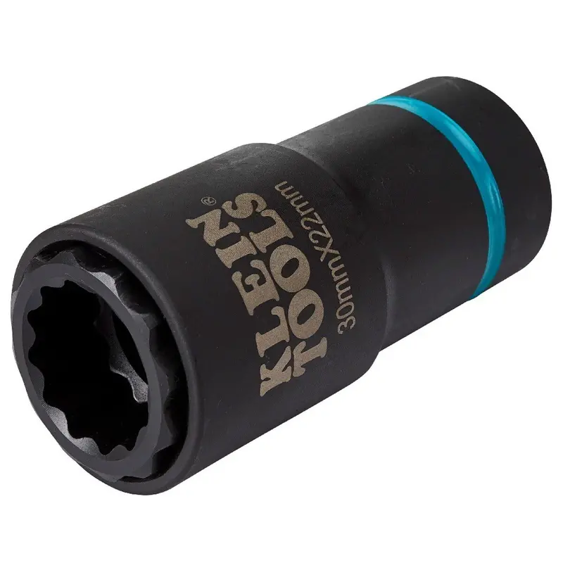 Klein 66053E 12-Point Dual-Metric Impact Socket – 30 mm × 22 mm, 2-in-1 Design