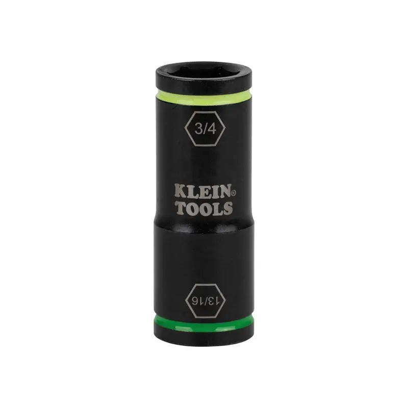 Klein 66074 Dual-Sized Flip Impact Socket – 3/4″ × 13/16″
