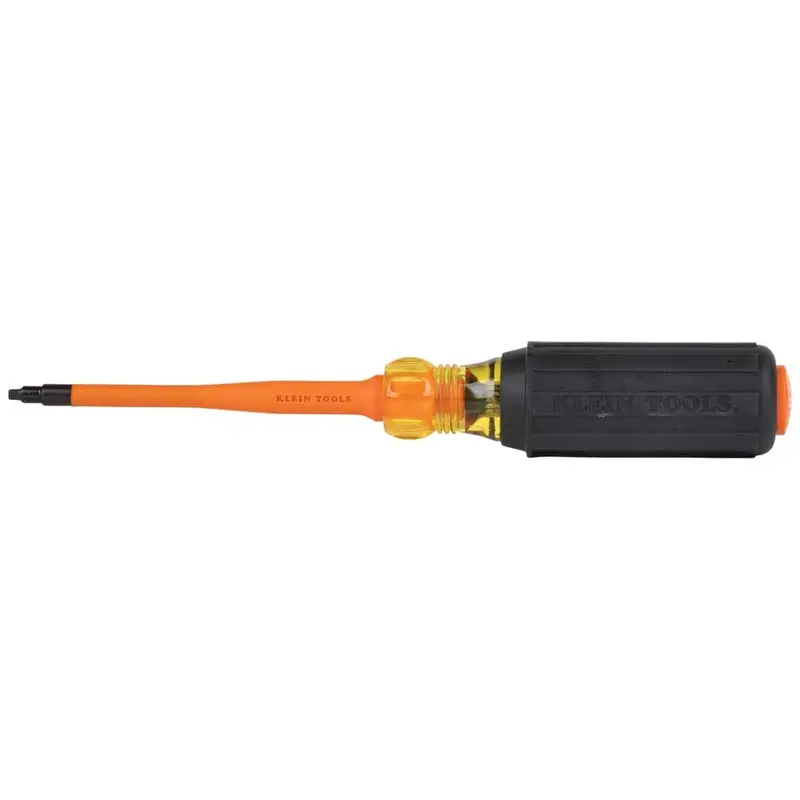 Klein 6944INS 1000V Insulated Slim-Tip #2 Square Screwdriver – 4″ Round Shank