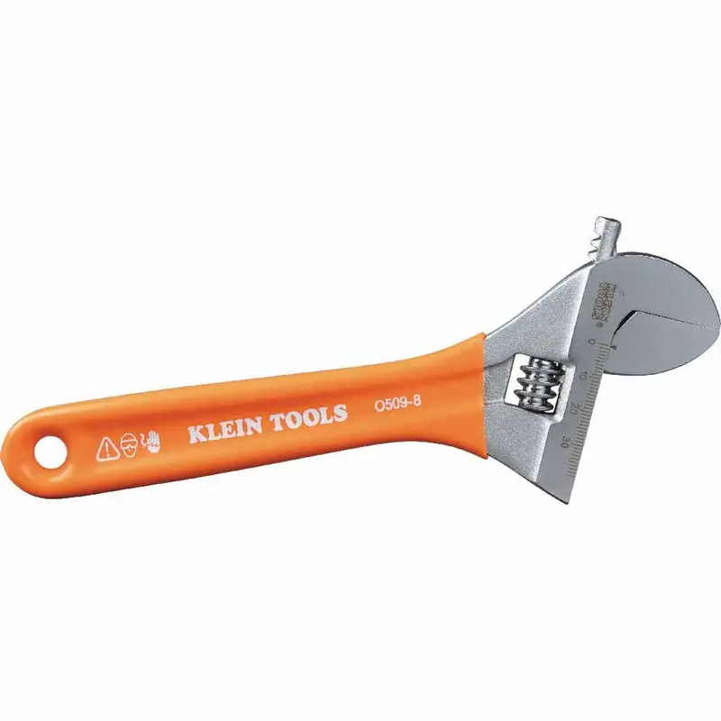 Klein 8-Inch Extra-Wide Jaw Adjustable Wrench – Broad-Grip Industrial Adjustment Tool