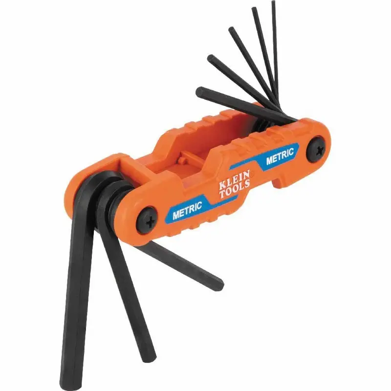 Klein Compact Folding Hex Key Set – 8-Piece Metric Allen Wrench Collection