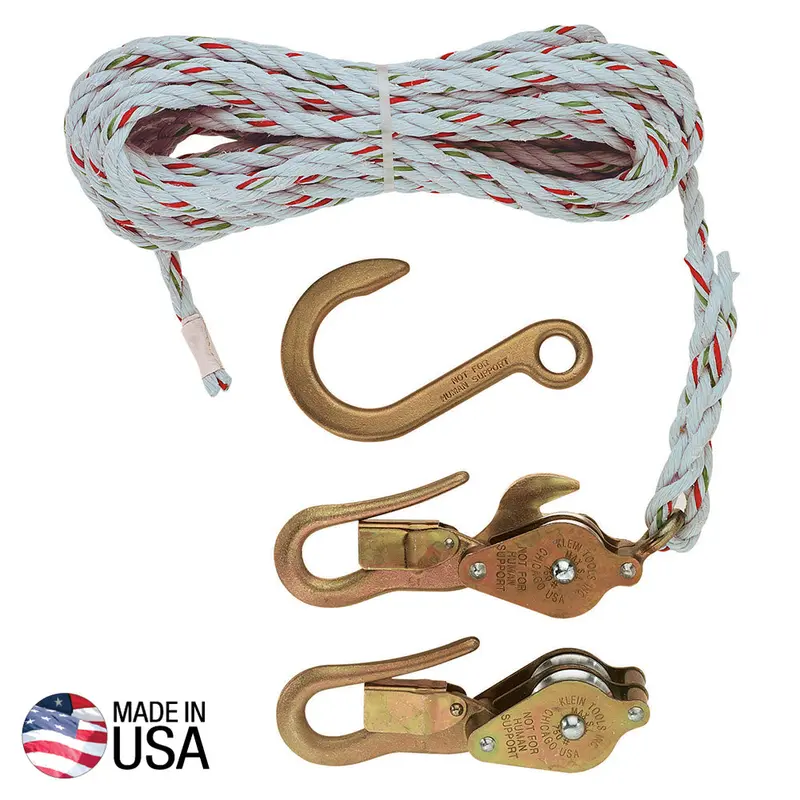 Klein H1802-30 Block and Tackle Rigging Kit – Includes Blocks 267/268 & Anchor Hook 258