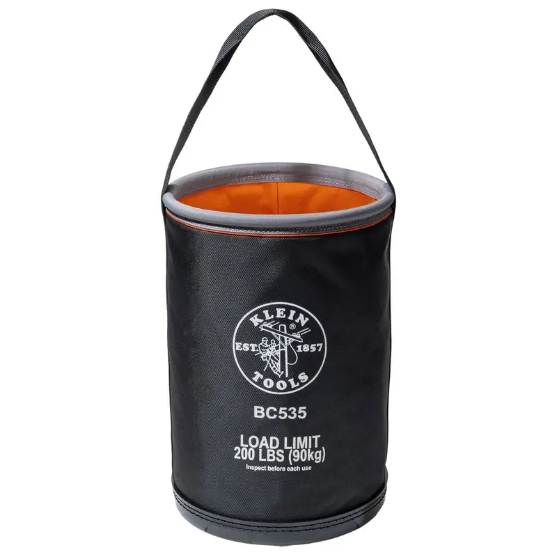 Klein Tools 17-Inch Lineman Utility Bucket – Drain Holes, Durable Tool Storage