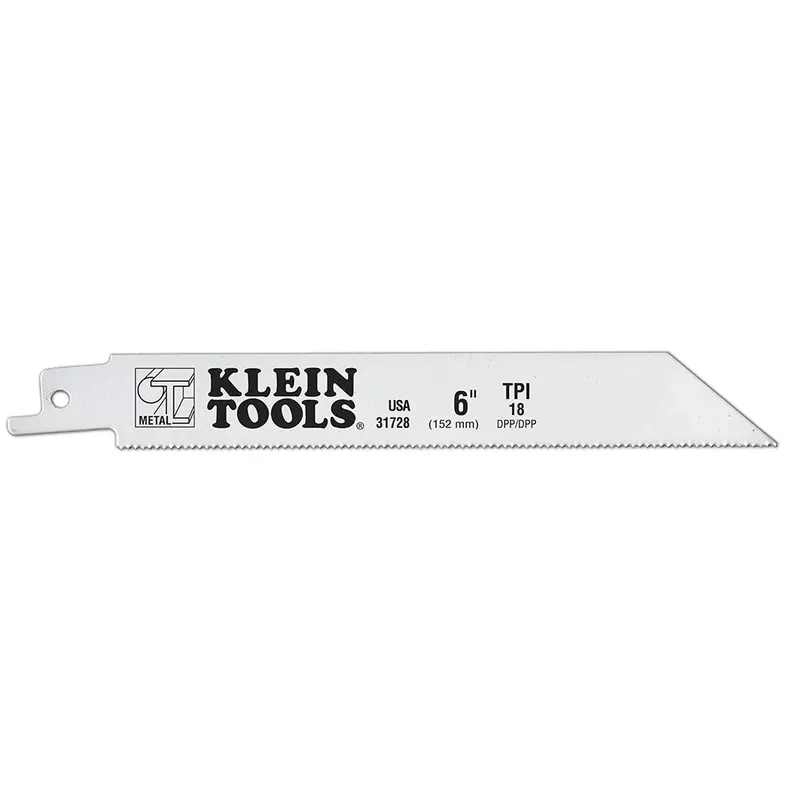 Klein Tools 31728 6-Inch Saw Blade for Heavy Metals – 18 TPI, 5-Pack