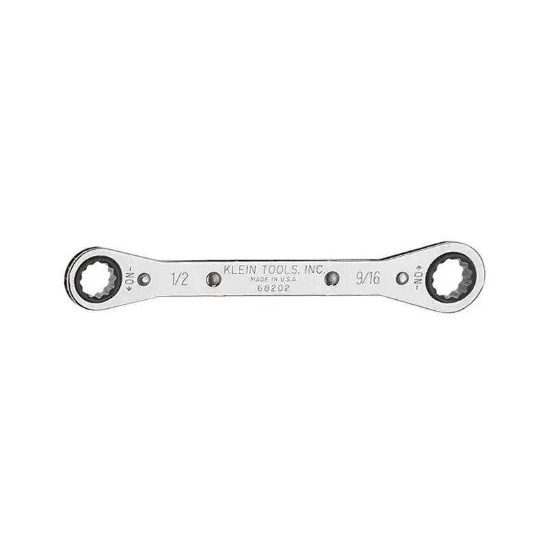 Klein Tools 68202 Ratcheting Box Wrench — 1/2″ × 9/16″ Dual-Sized