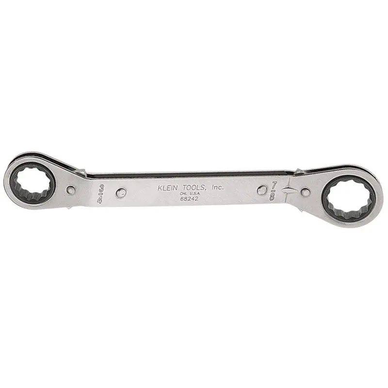 Klein Tools 68242 Reversible Ratcheting Box Wrench – Dual-Sized (3/4″ × 7/8″) for Efficient Tightening