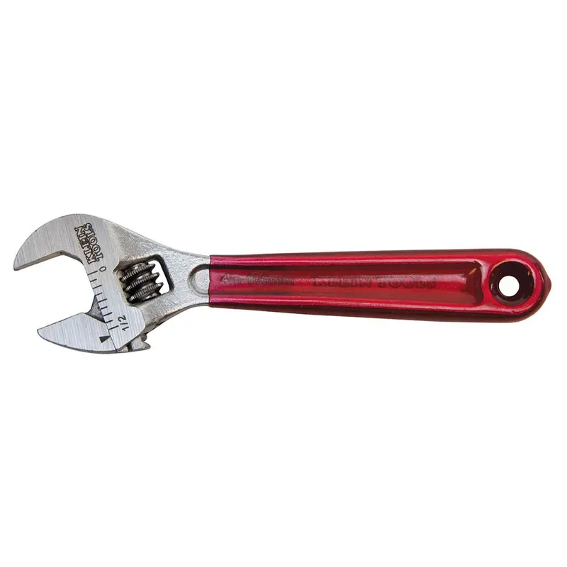 Klein Tools D506-4 4-Inch Adjustable Wrench with Soft-Grip Plastic Dip Handle