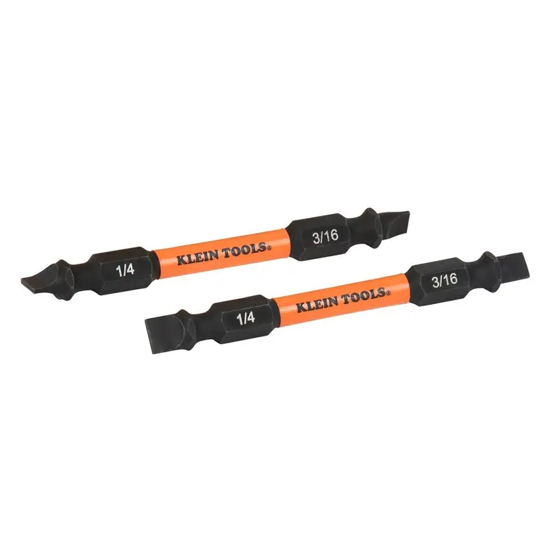 Klein Tools ProFlex Slotted Screwdriver Bits – Standard Flathead, 2-Pack for Multi-Bit Systems