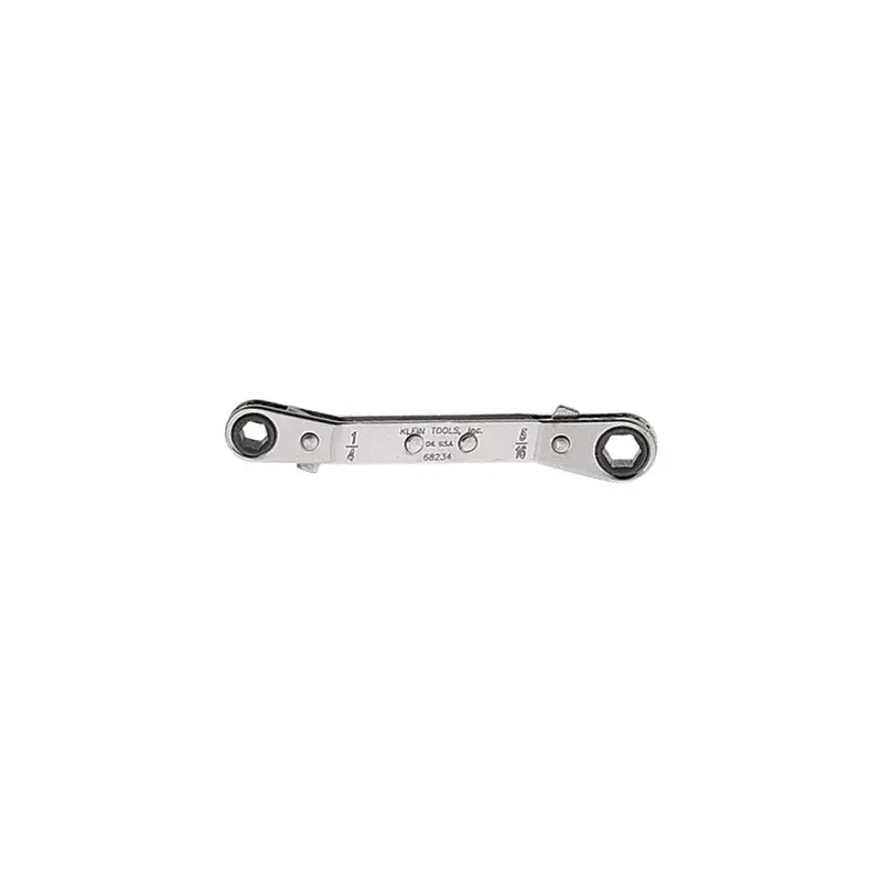 Klein Tools Reversible Ratcheting Box Wrench — 1/4″ and 5/16″ Dual-Sized
