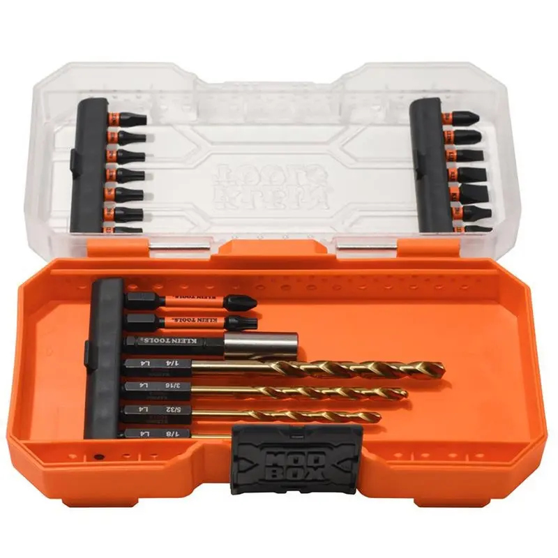 Klein Tools Titanium-Nitride Drill & Driver Bit Set – 21-Piece, MODbox-Compatible Storage