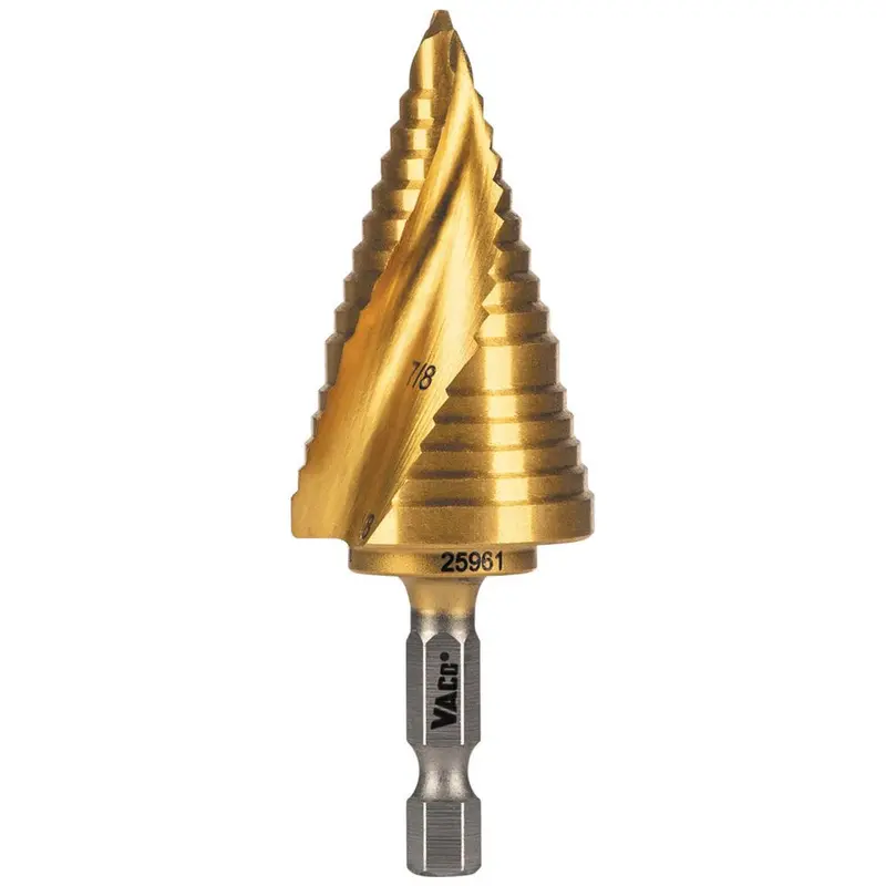Klein VACO Spiral Double-Fluted Step Drill Bit – 7/8″ to 1-1/8″