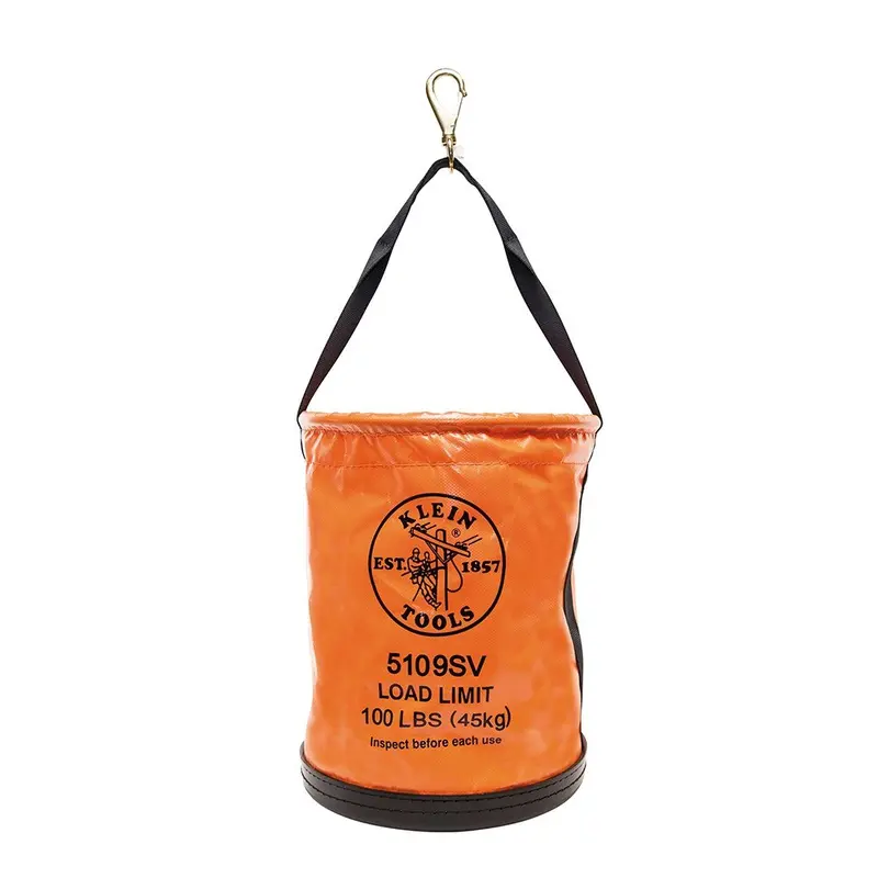 Klein Vinyl Bucket with Swivel Snap Hook – Hands-Free Carrying for Small Parts