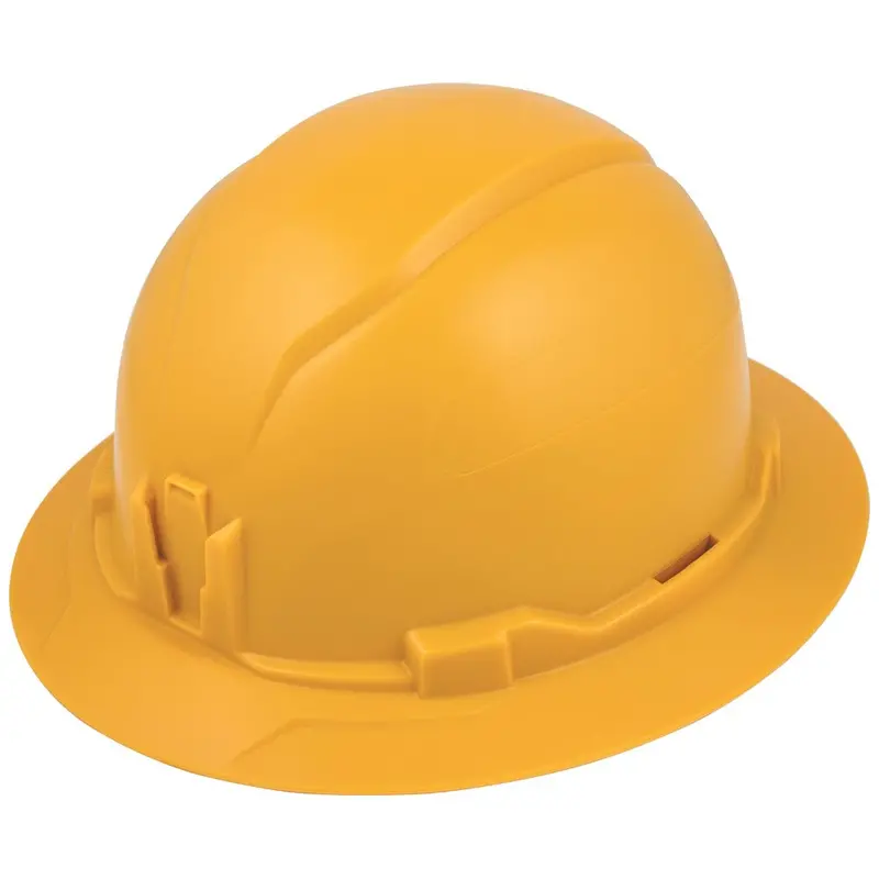Klein Yellow Full-Brim Hard Hat – Non-Vented Industrial Safety Headgear