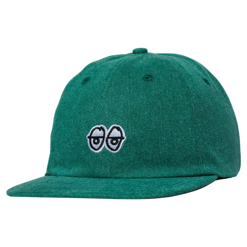 Krooked Eyes Denim Strapback Hat – Green Adjustable Cap