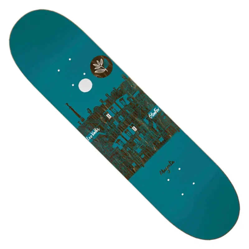 Leo Valls & Glen Fox Rooftop Graphic Skate Deck – Magenta