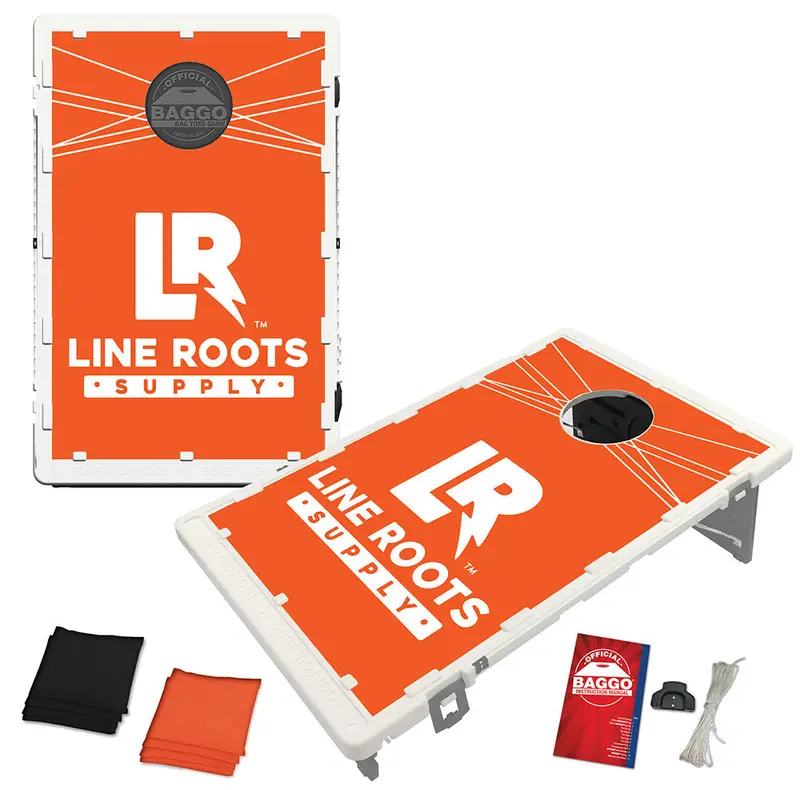 Line Roots Portable 2’x3′ Cornhole Game – Orange Bean Bag Toss Set